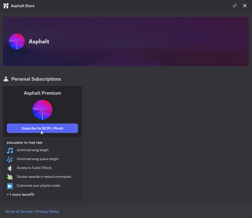 Tier selection interface